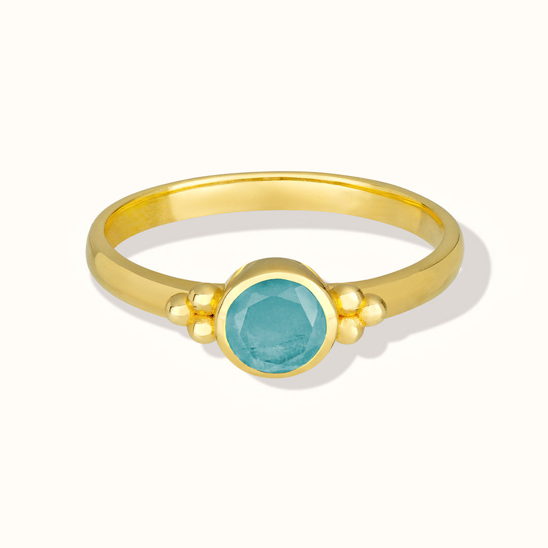 Ava Aquamarin Ring Golden