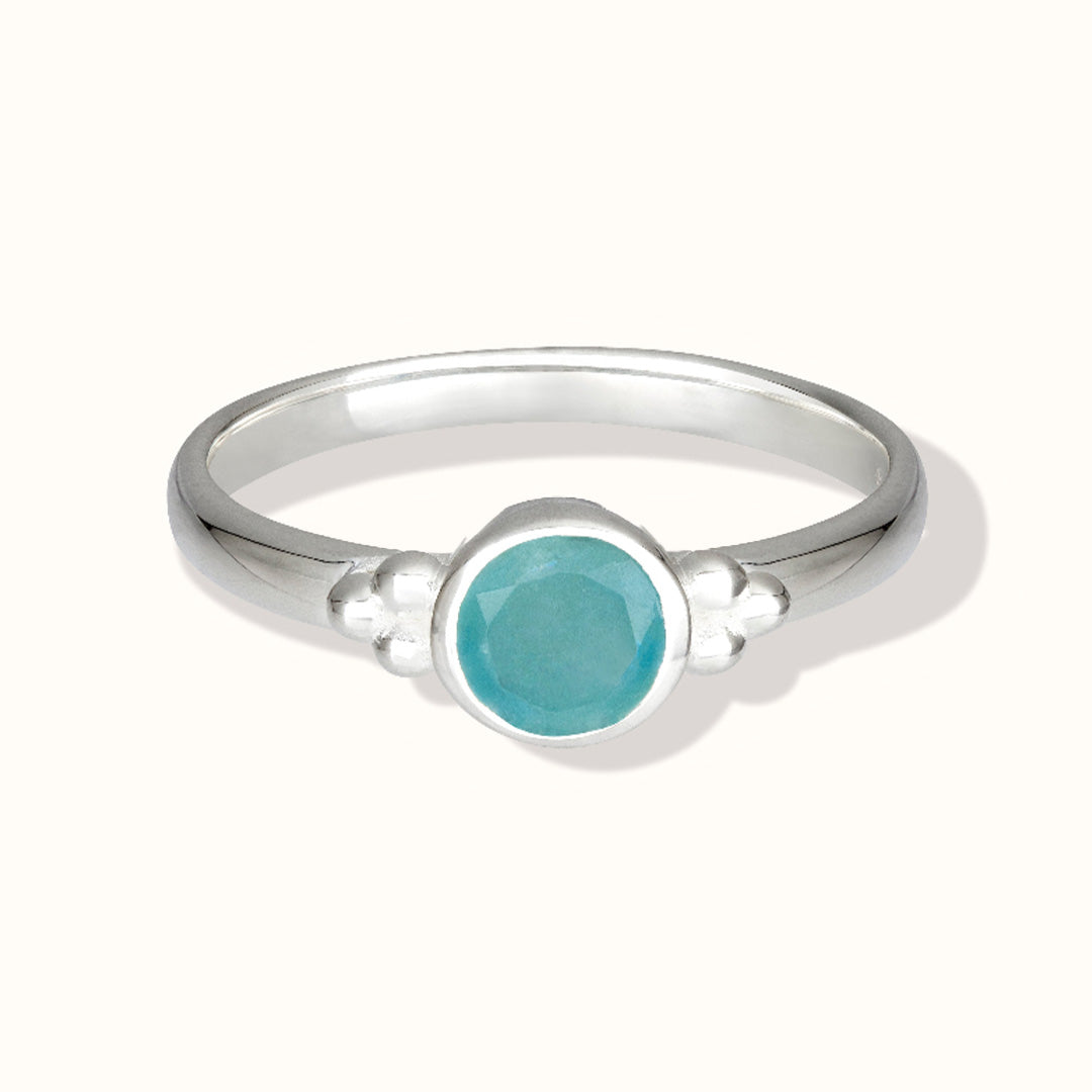Ava Aquamarin Ring Silber