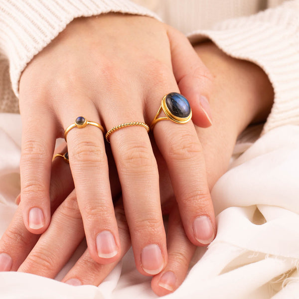 Aylin Labradorit Ring Golden - Spirit of Liebs