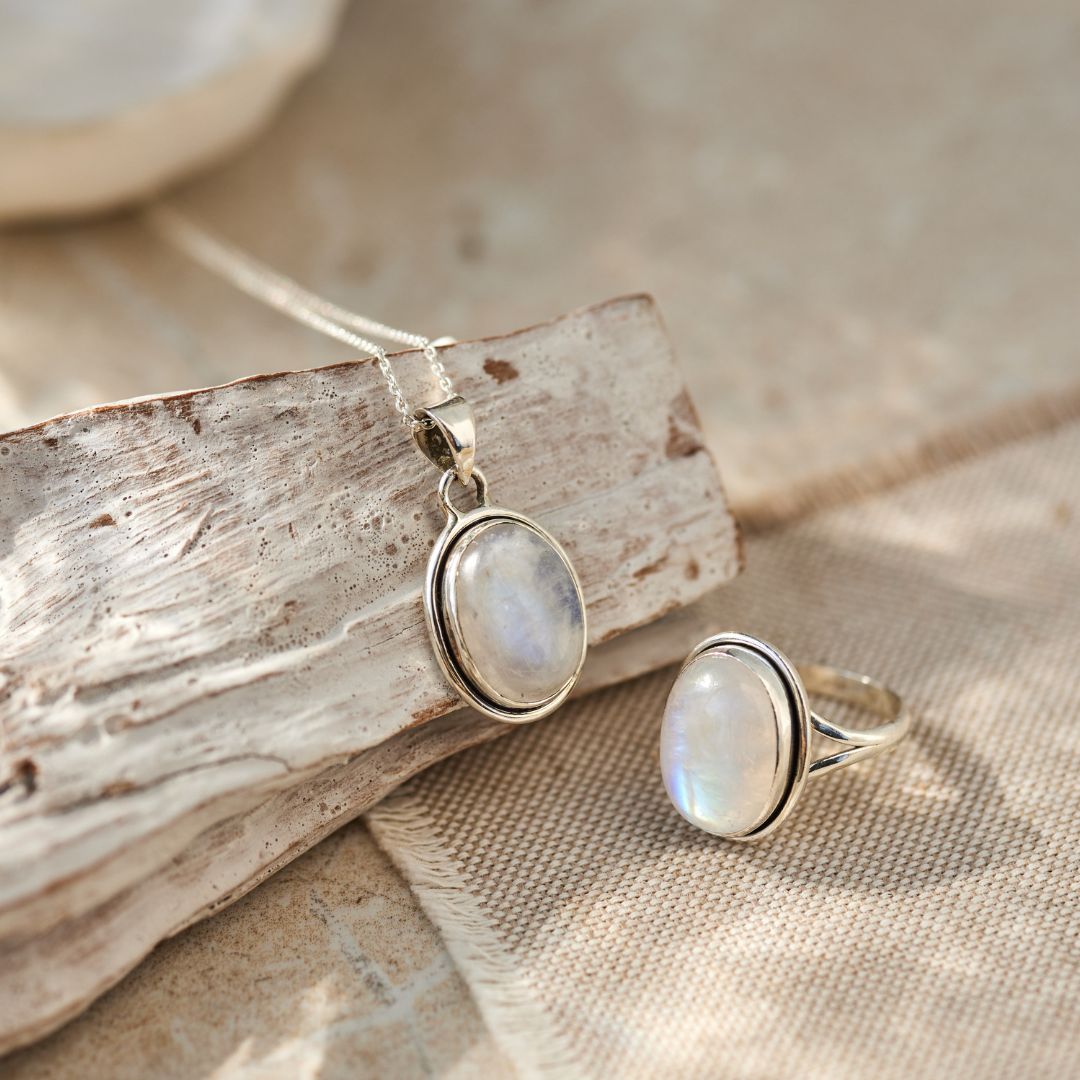 Aylin Mondstein Silber Set