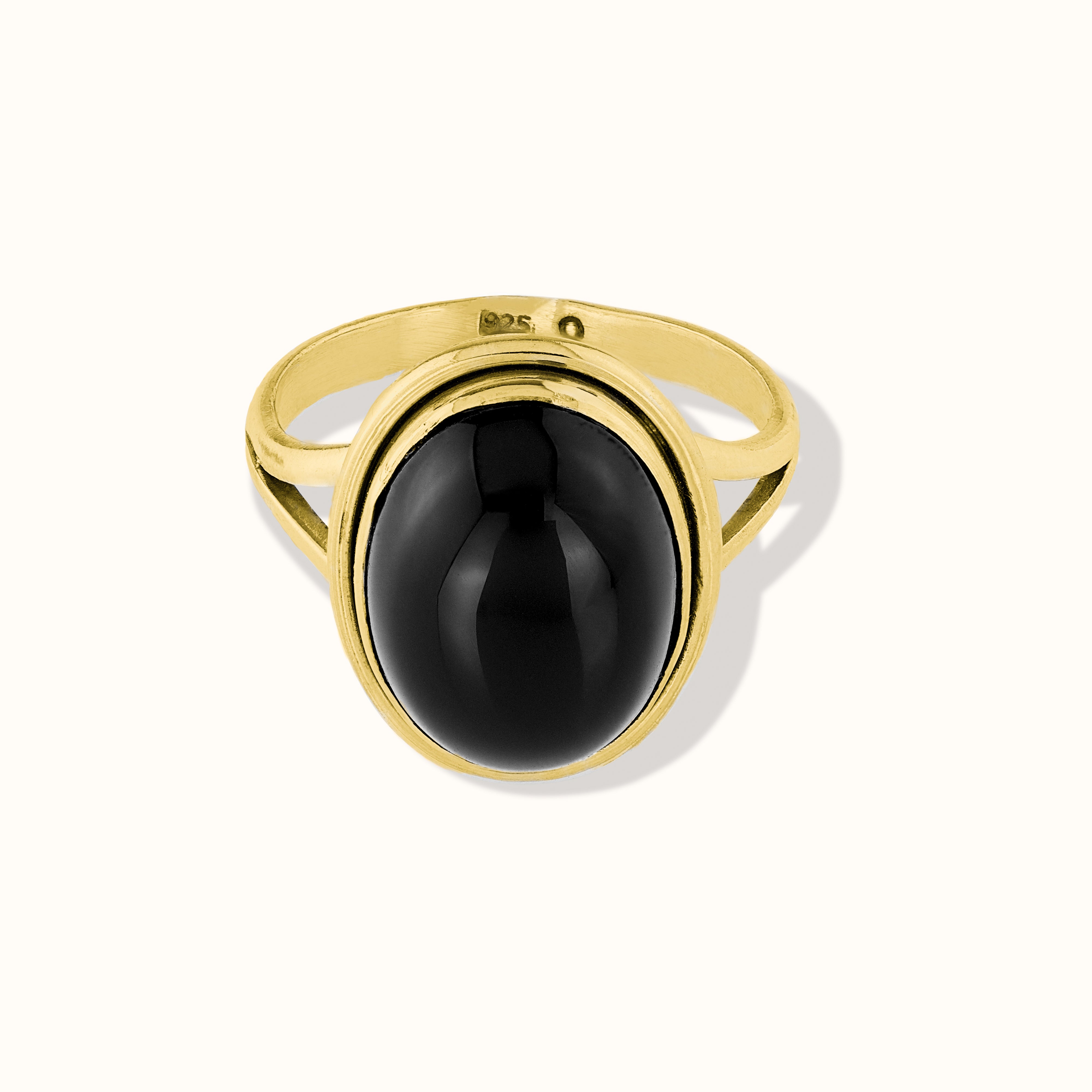Aylin Onyx Ring Golden - Spirit of Liebs