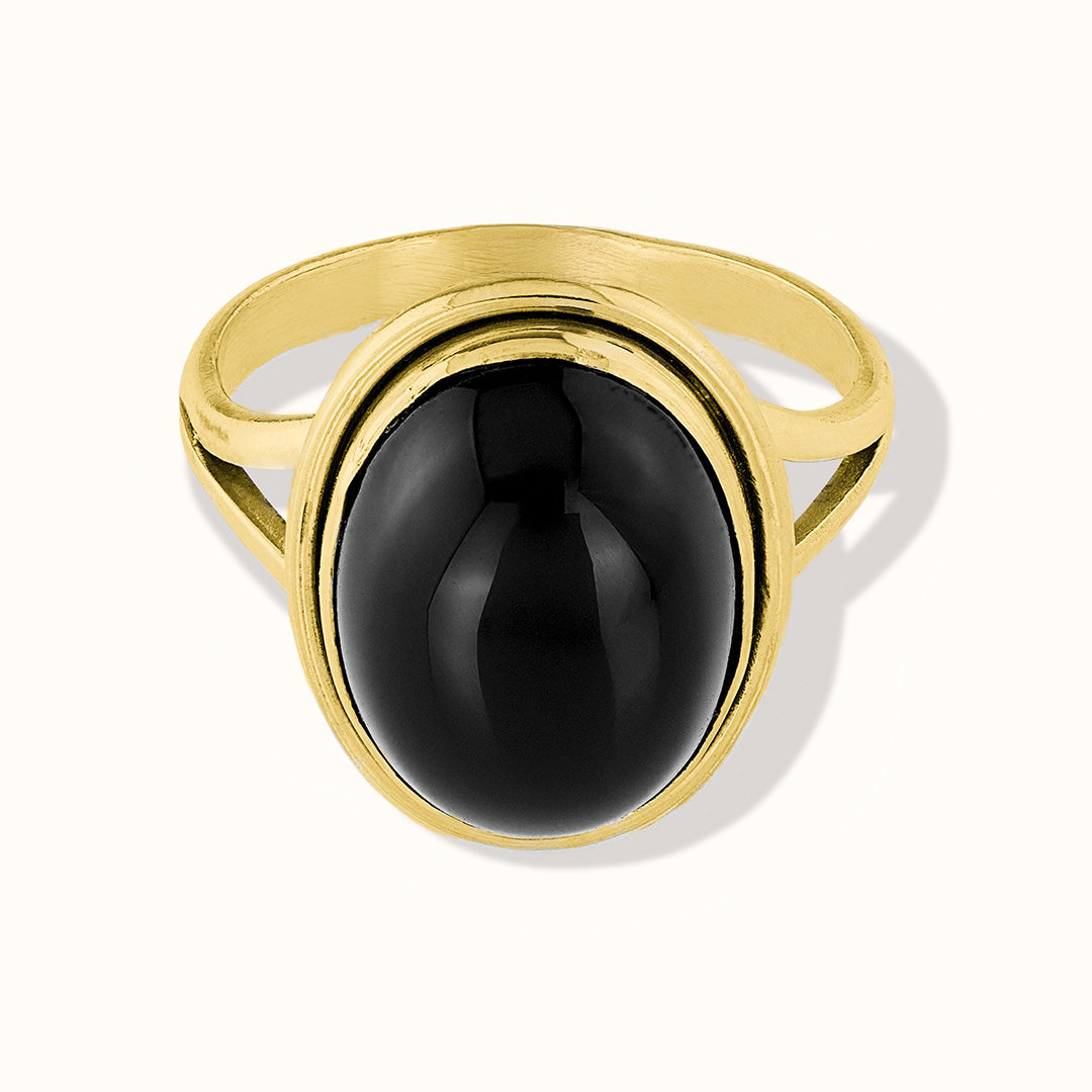 Aylin Onyx Ring Golden
