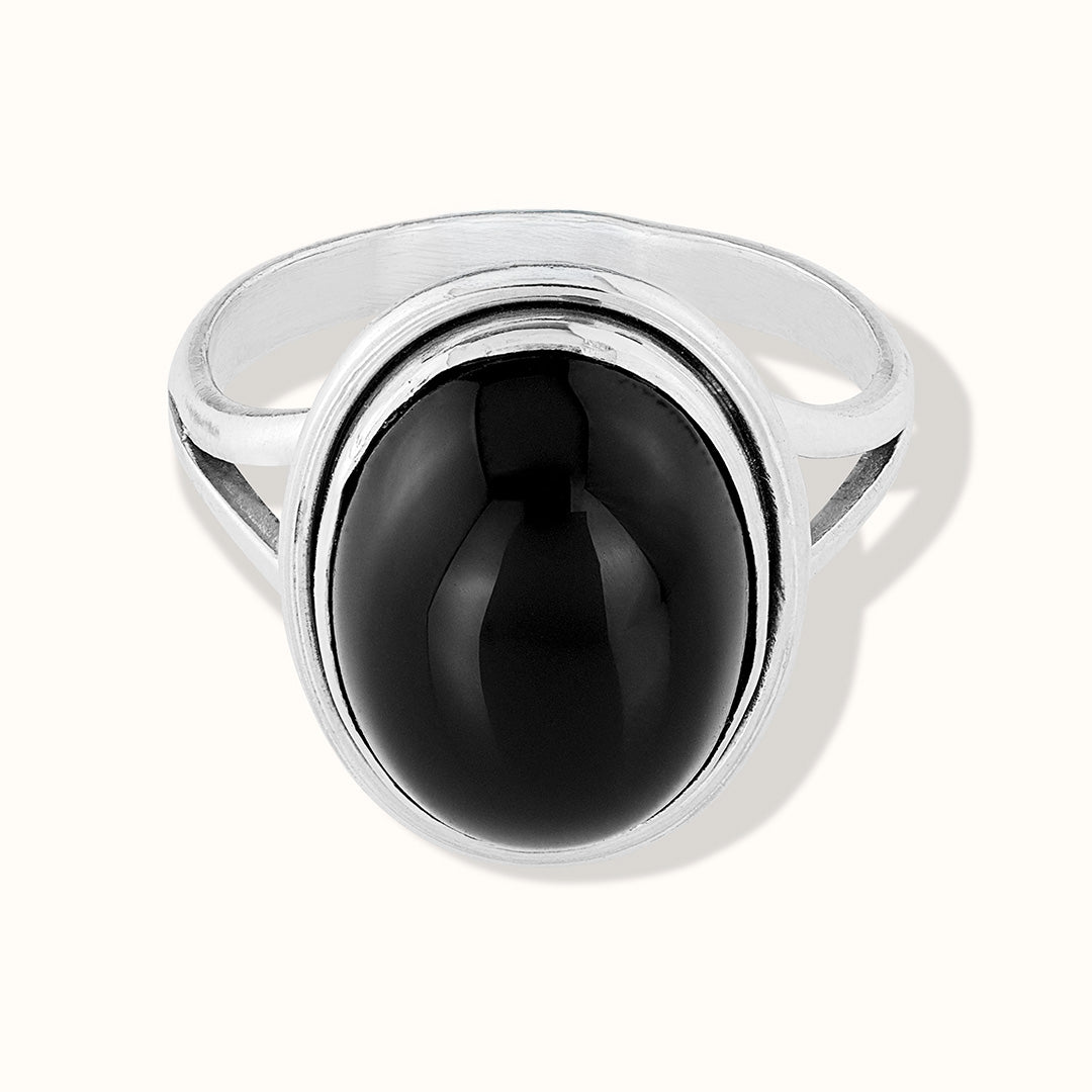 Aylin Onyx Ring Silber