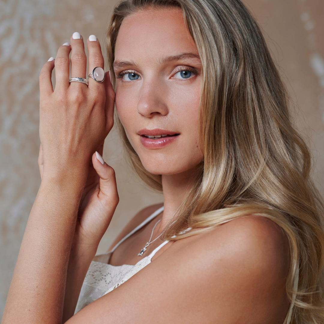 Aylin Rosenquarz Ring Silber