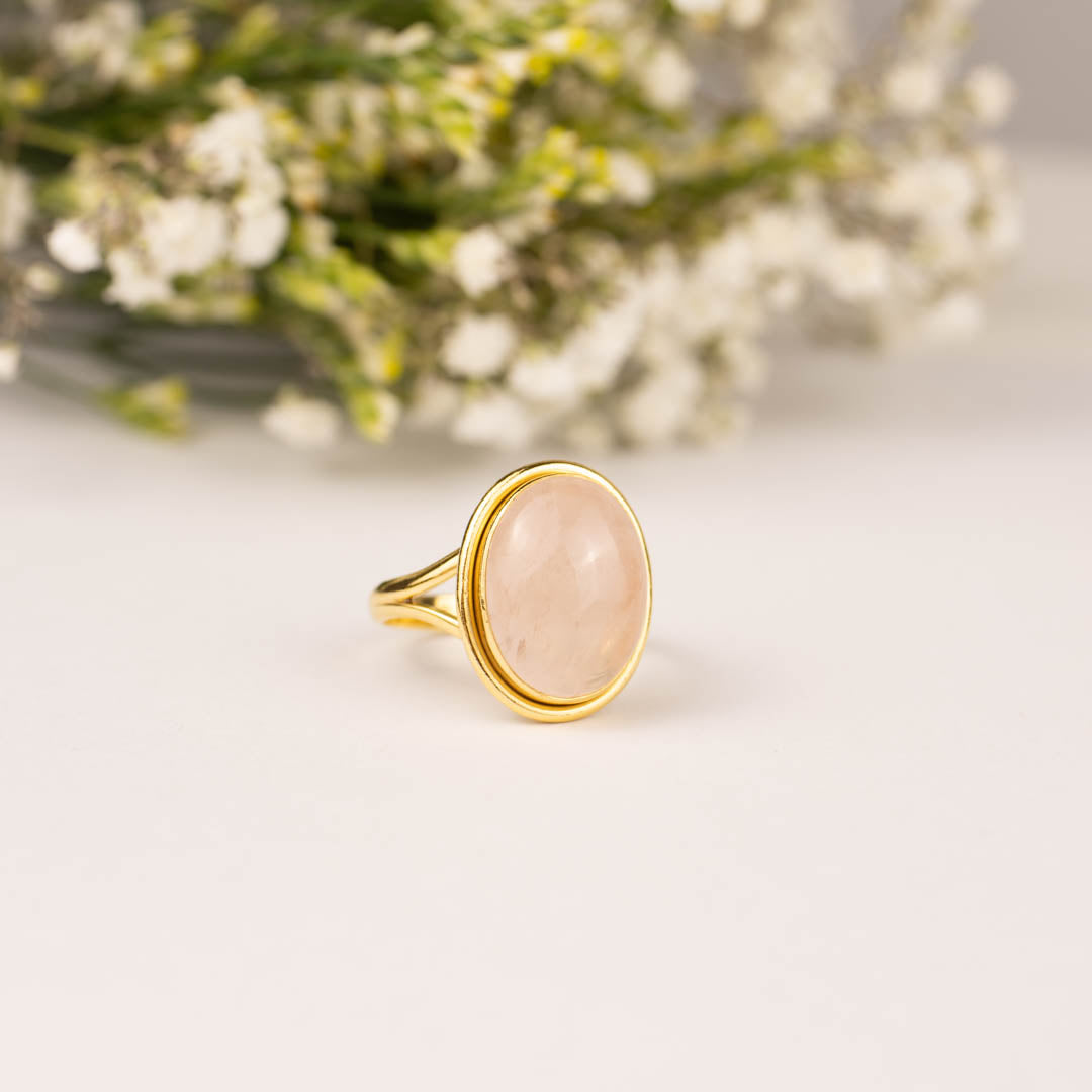 Aylin Rosenquarz Ring Golden