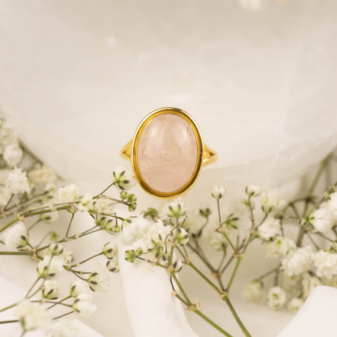 Aylin Rosenquarz Ring Golden