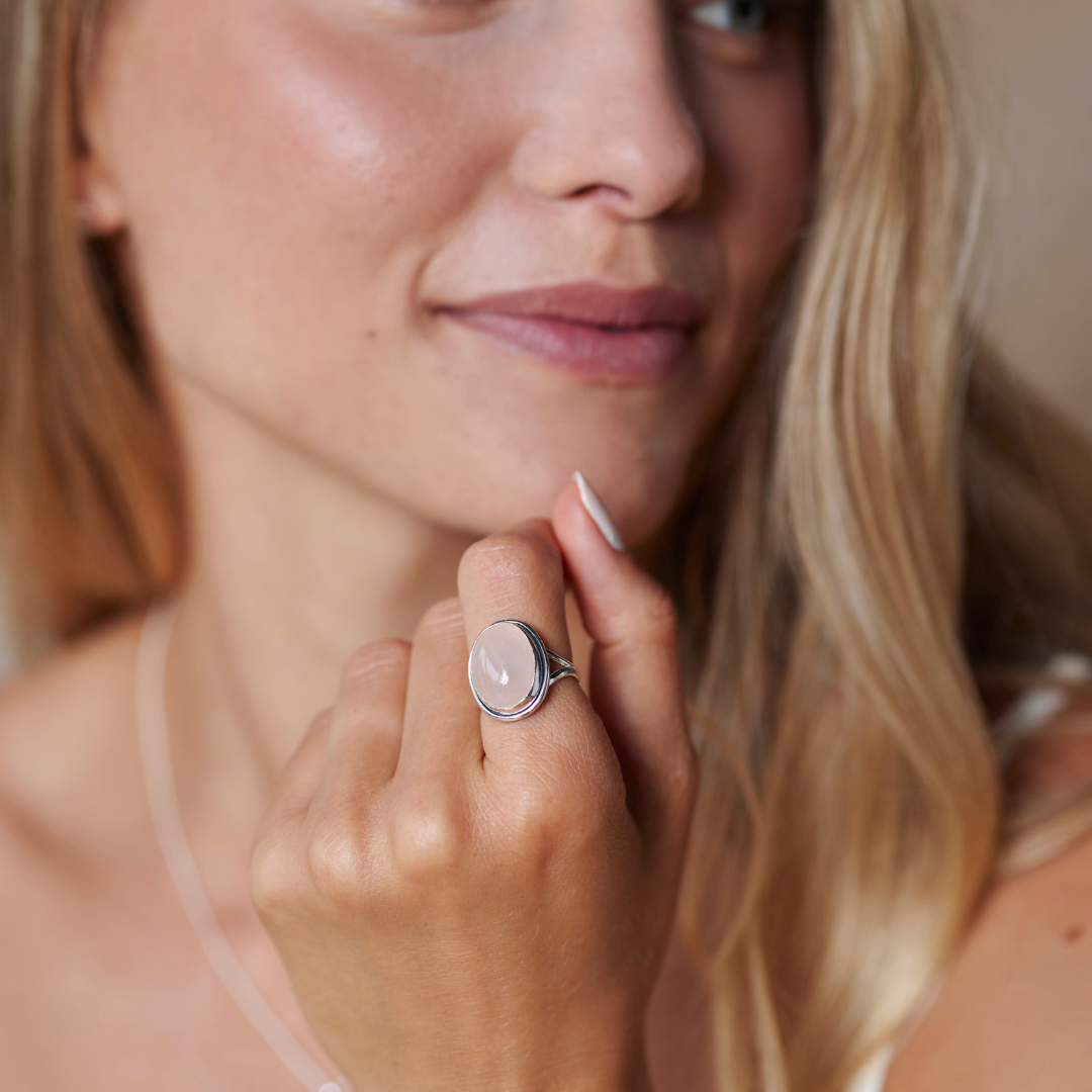 Aylin Rosenquarz Ring Silber