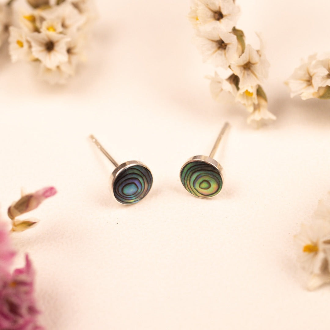 Basic Abalone Ohrstecker 5mm Silber - Spirit of Liebs