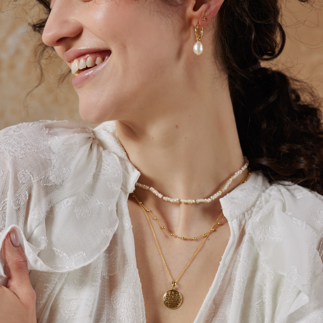 Blume des Lebens Charm Golden