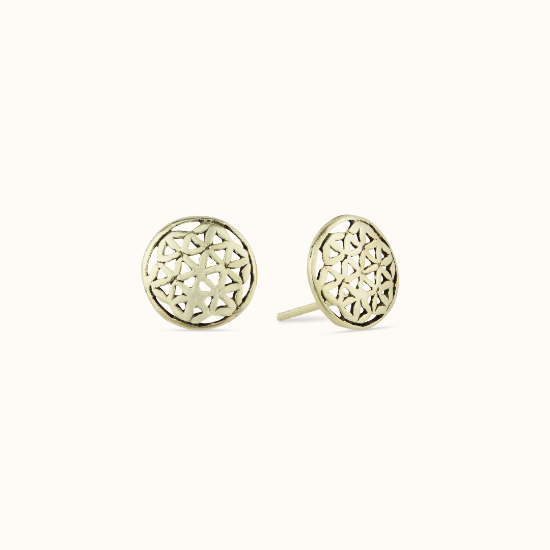 Blume des Lebens Ohrstecker 12mm Golden - Spirit of Liebs