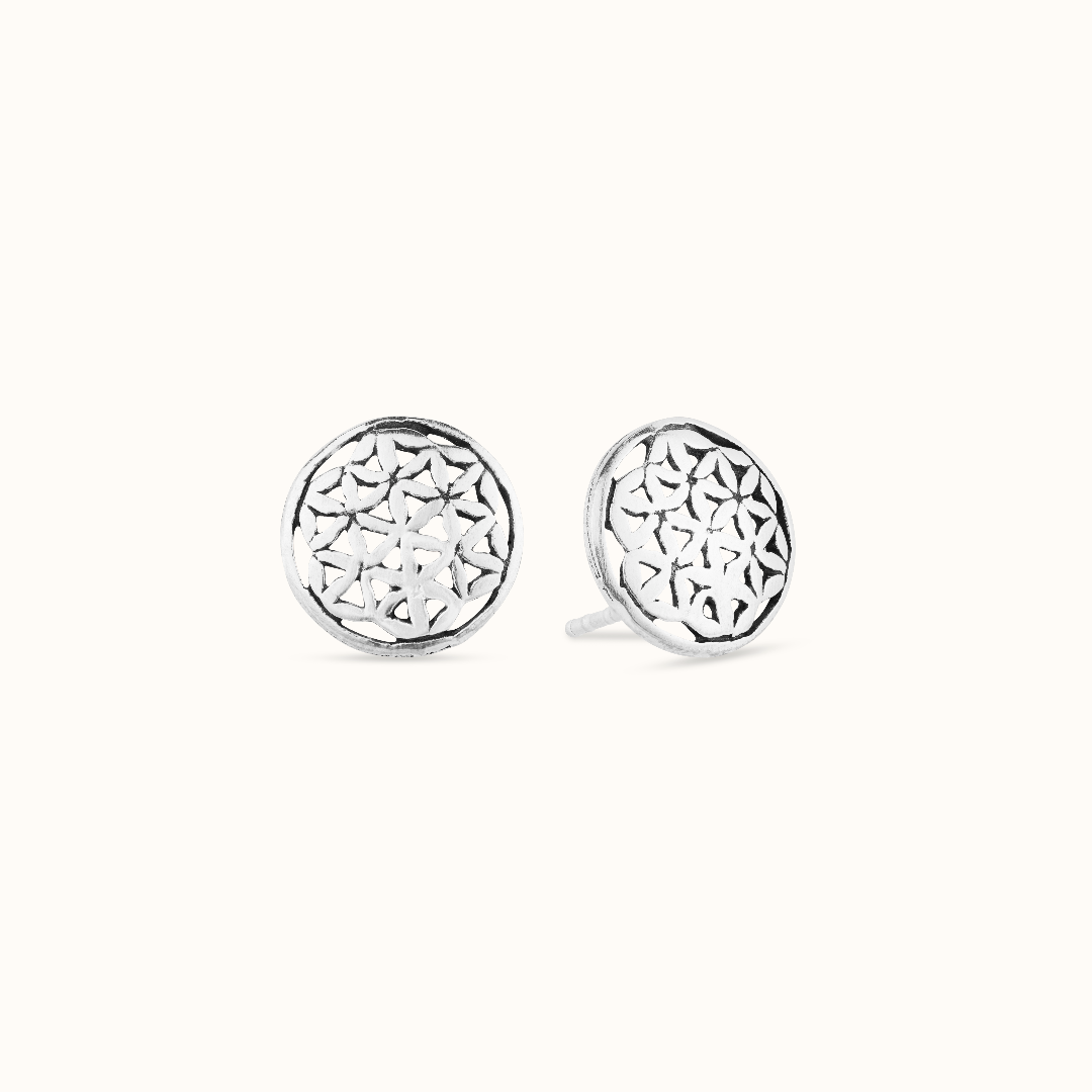 Blume des Lebens Ohrstecker 12mm Silber - Spirit of Liebs