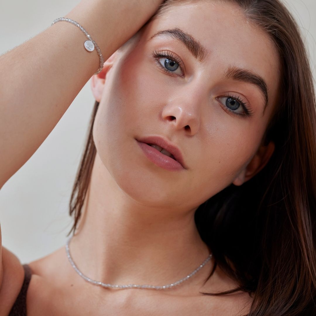 "Breathe in, breathe out" Labradorit Kette Silber