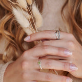 Una Peridot Ring Silber Set