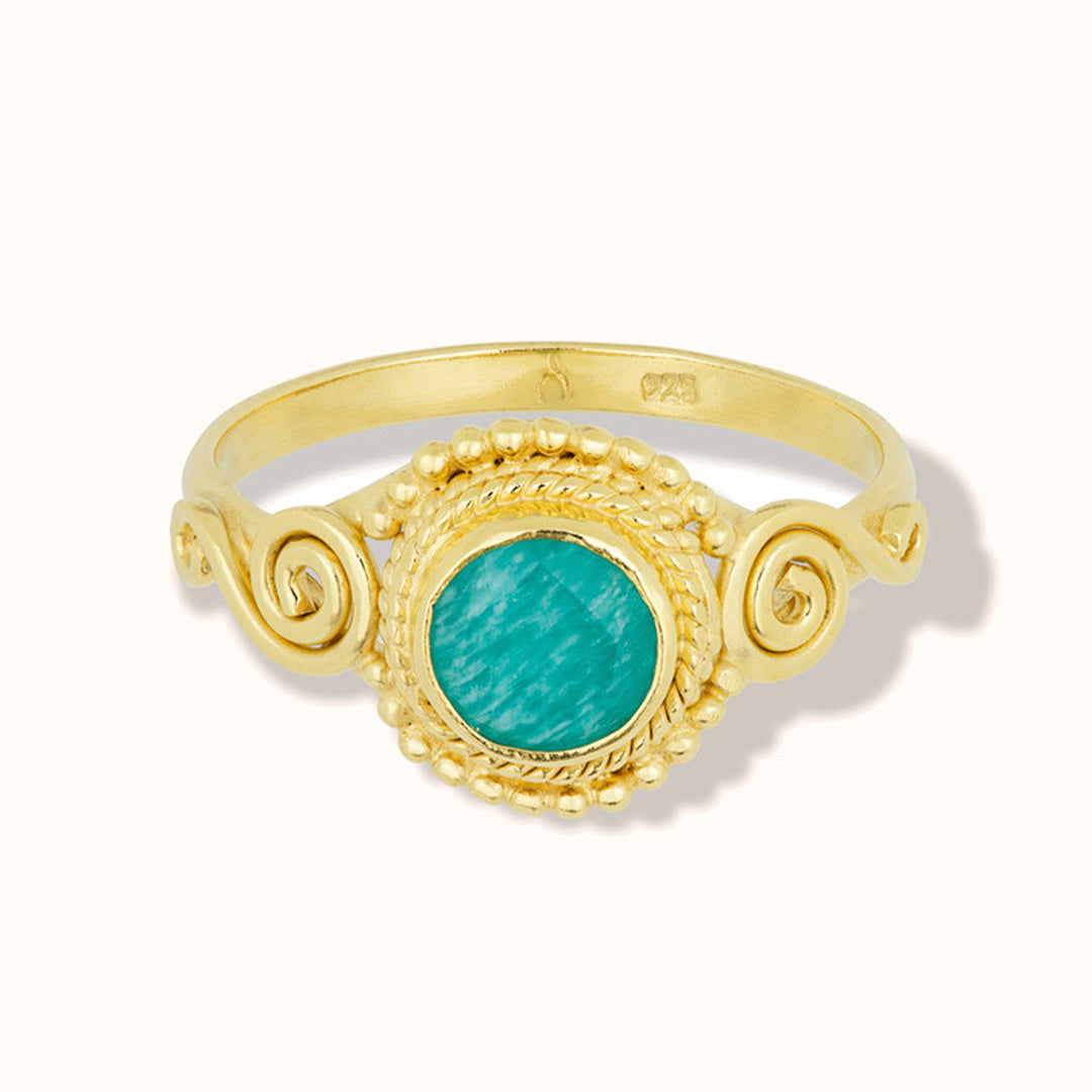 Dara Amazonit Ring Golden