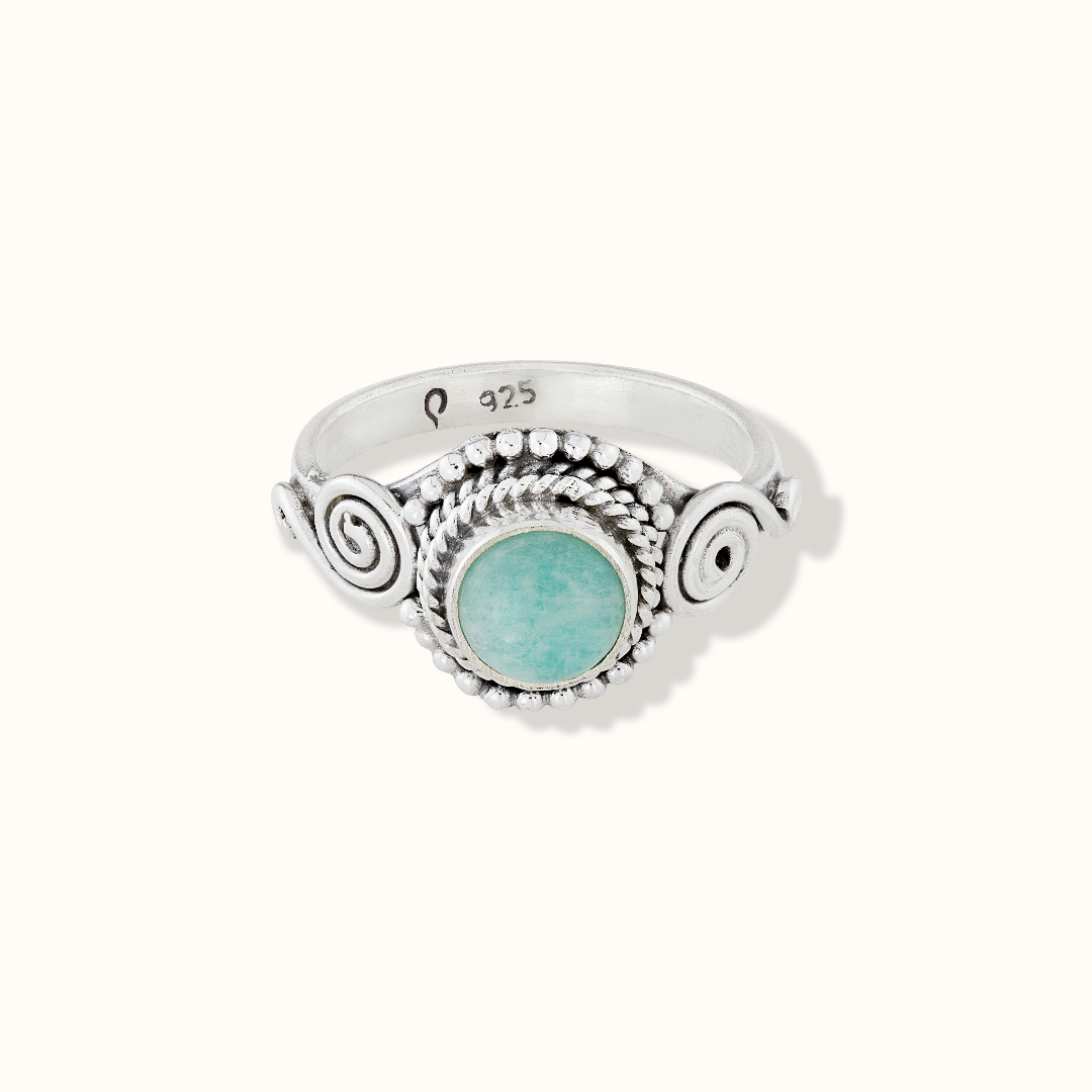 Dara Amazonit Ring Silber - Spirit of Liebs