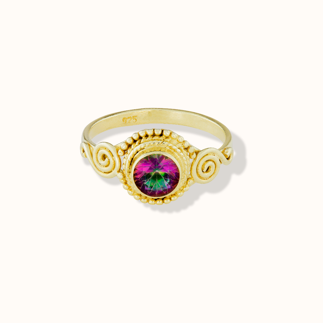 Dara Aura-Quarz Ring Golden - Spirit of Liebs