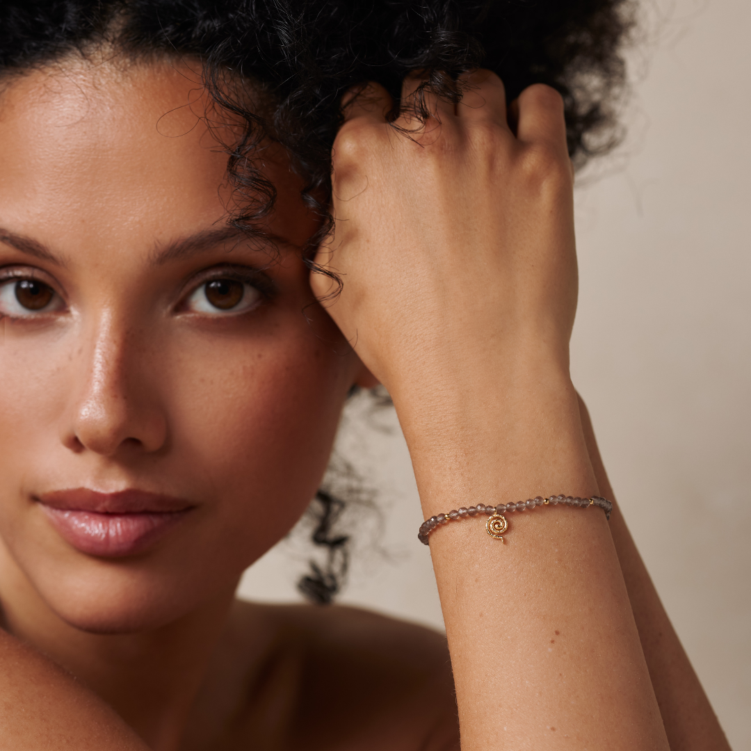 "Echoes of the Universe" Rauchquarz Armband Golden