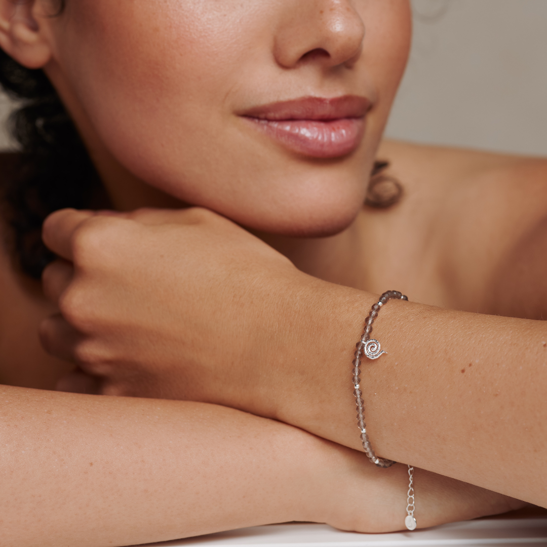 "Echoes of the Universe" Rauchquarz Armband Silber