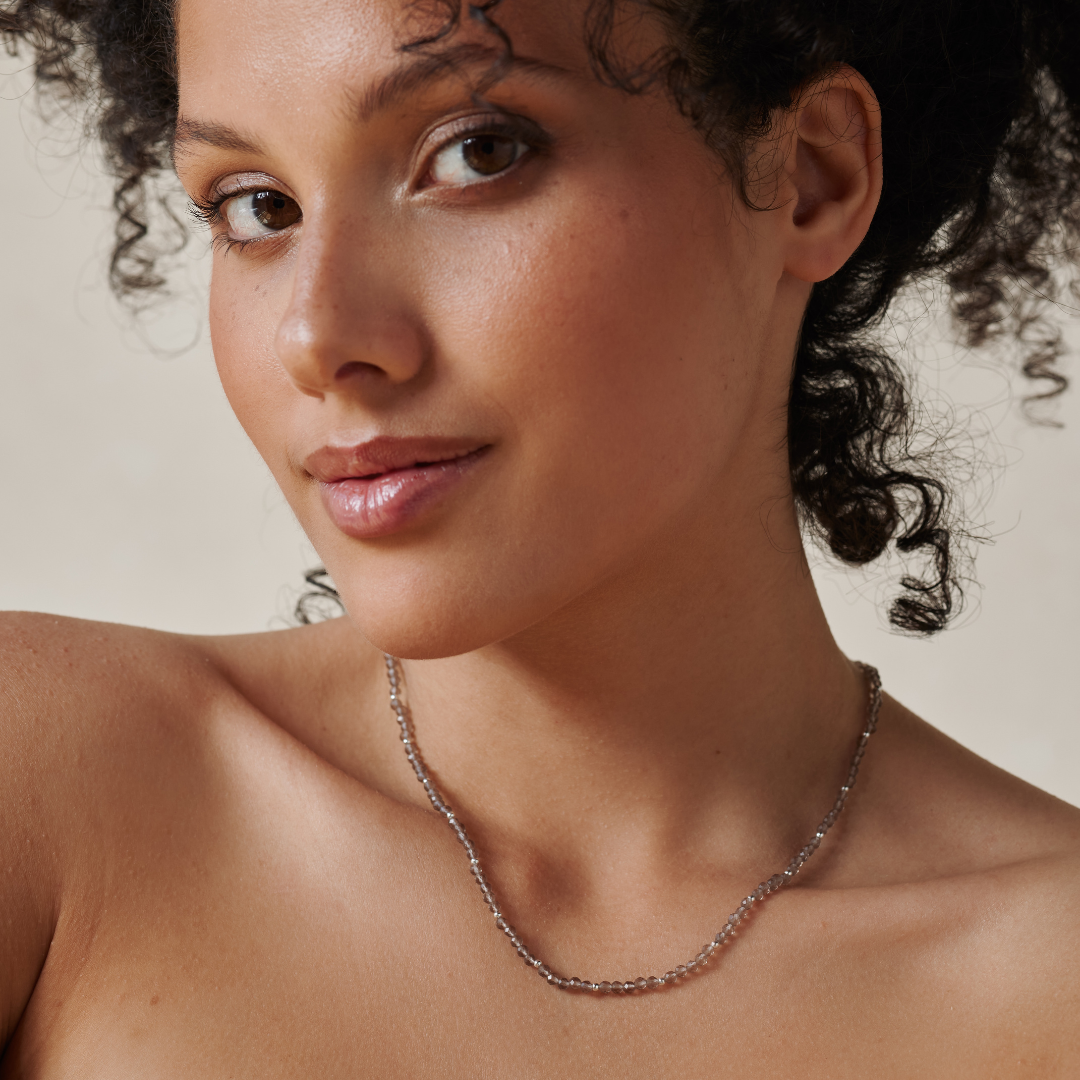 "Echoes of the Universe" Rauchquarz Kette Silber