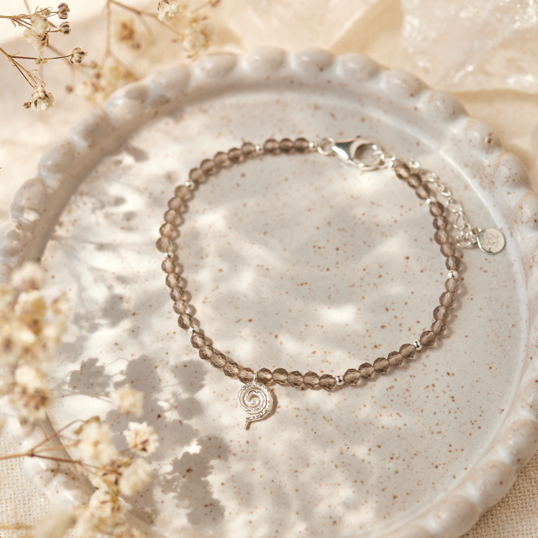 "Echoes of the Universe" Rauchquarz Armband Silber