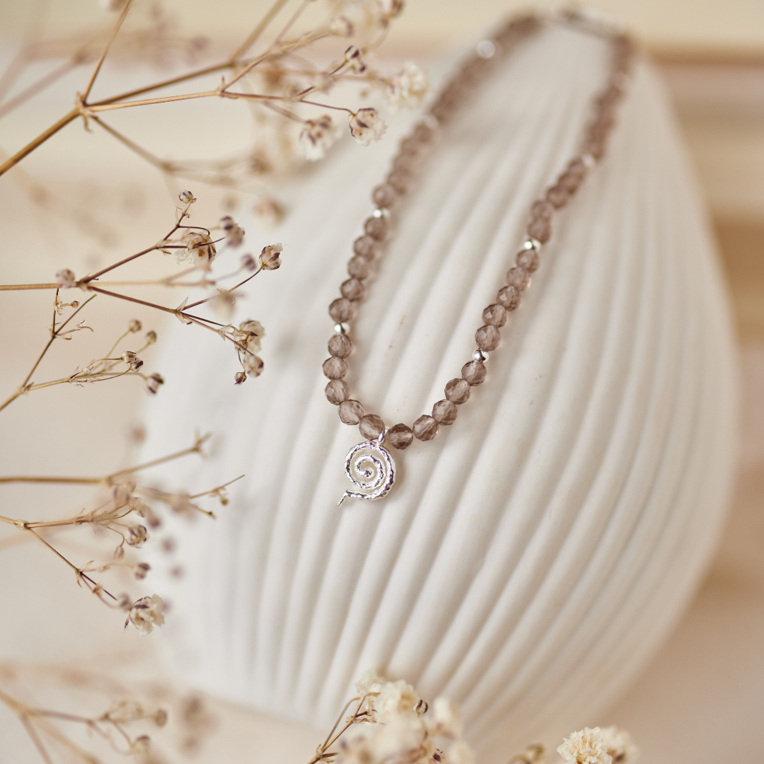 "Echoes of the Universe" Rauchquarz Armband Silber