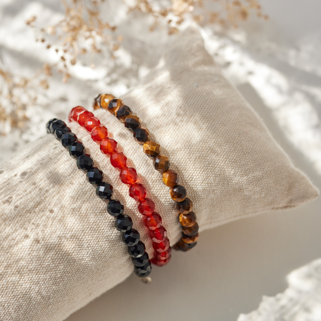 ENERGIZE Set Karneol, Tigerauge, Onyx