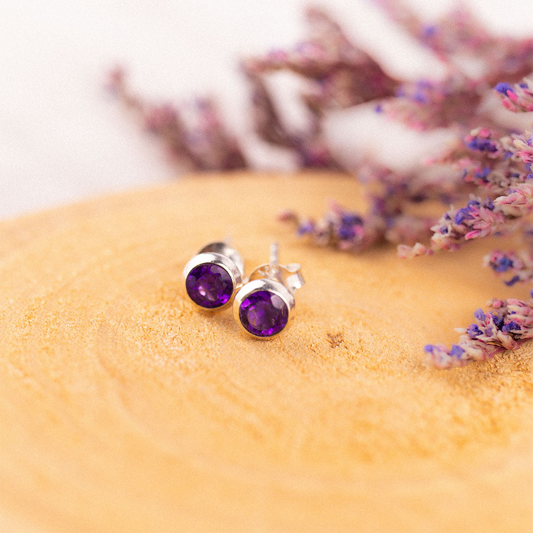 Fische Amethyst Ohrstecker Silber