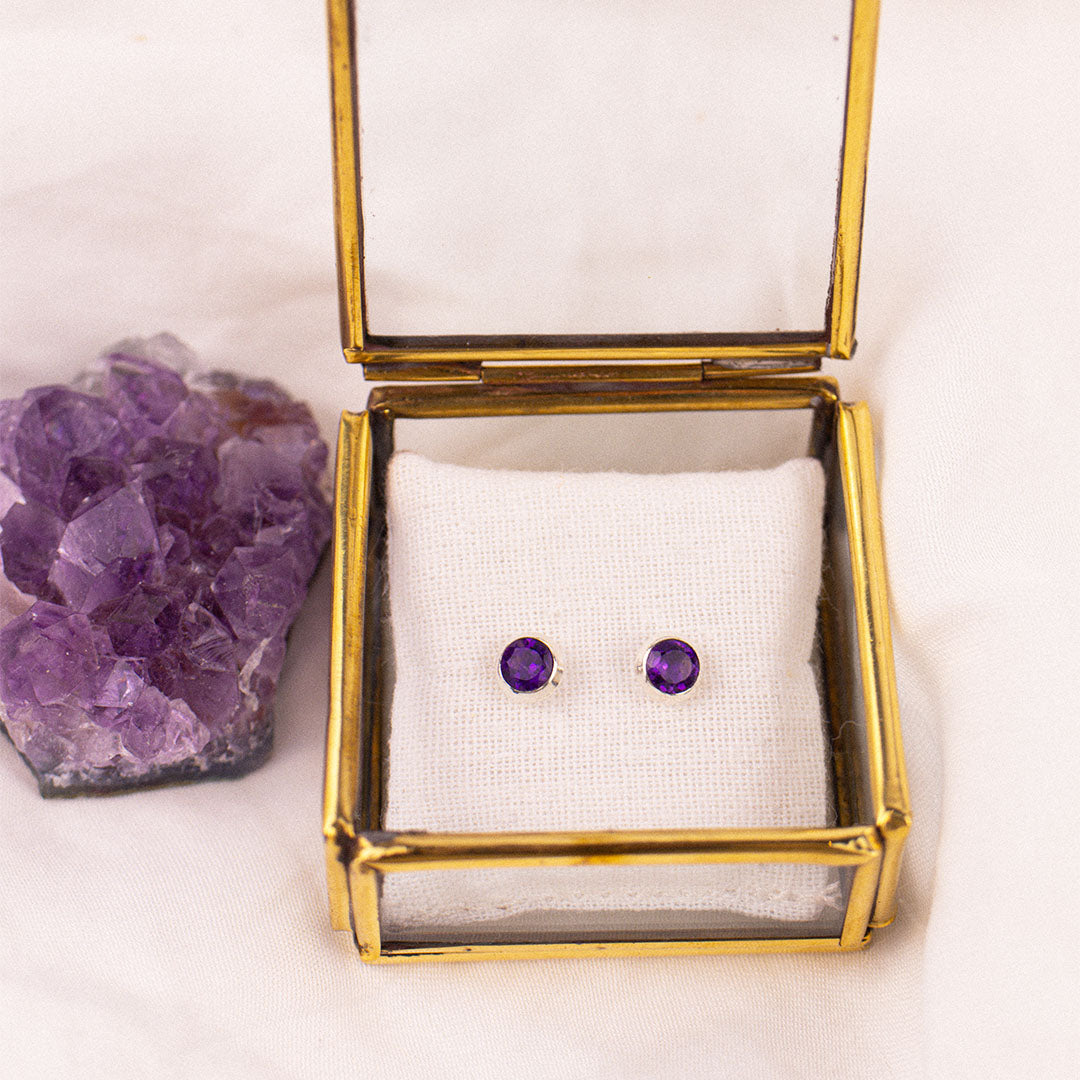 Fische Amethyst Ohrstecker Silber