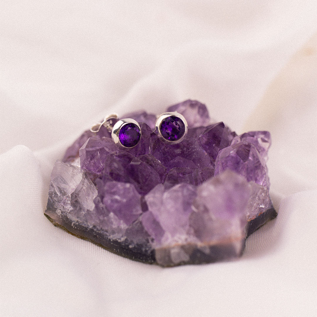 Fische Amethyst Ohrstecker Silber