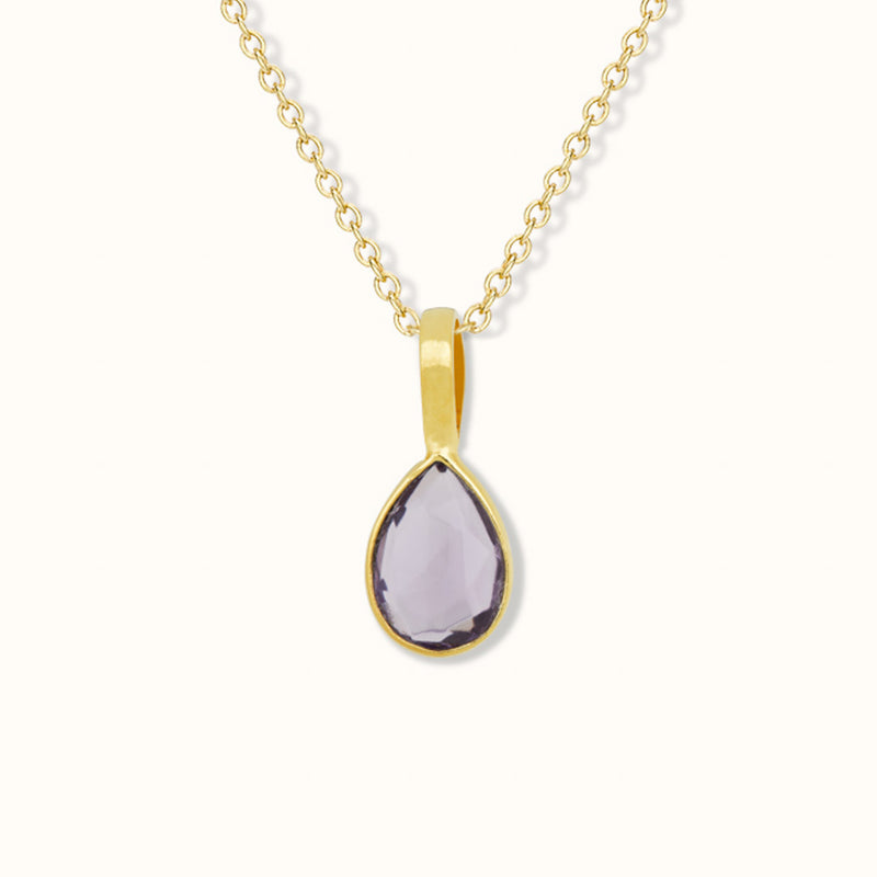Fische Amethyst Charm Golden