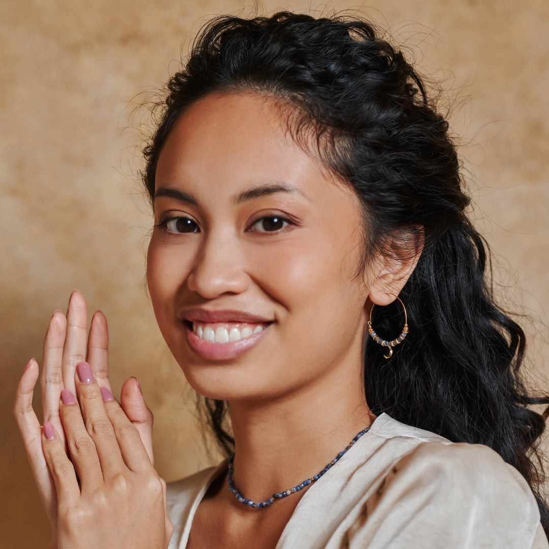 "Fly me to the moon" Sodalith Hoops Golden