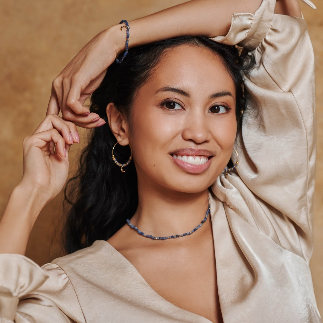 "Fly me to the moon" Sodalith Hoops Golden