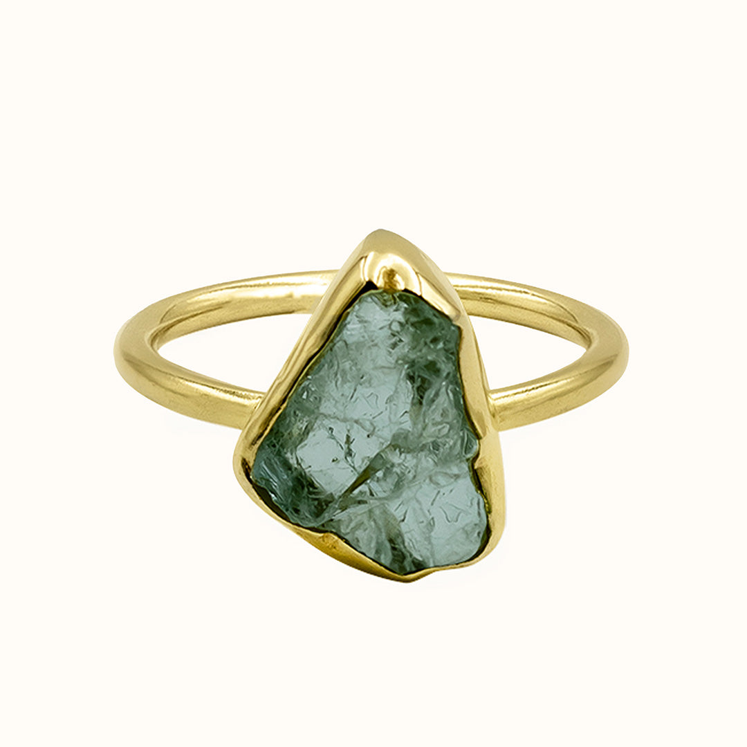 Gaia Aquamarin Ring Golden