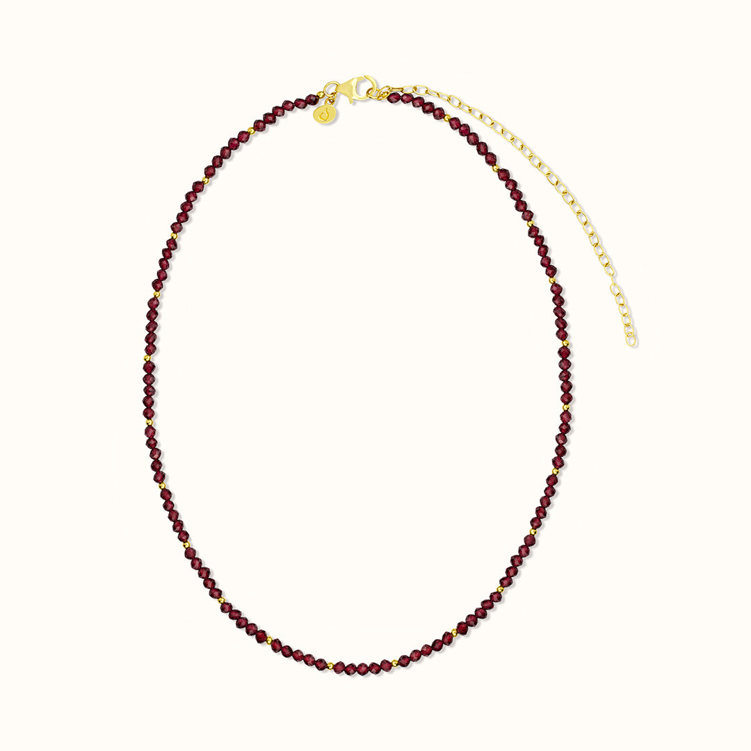 "Graceful. Grounded. Powerful" Granat Kette Golden