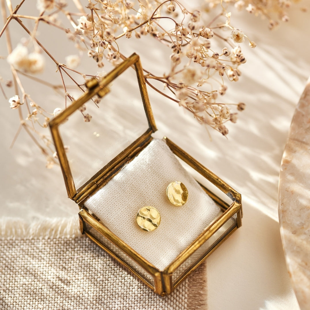 Hammered Ohrstecker Golden