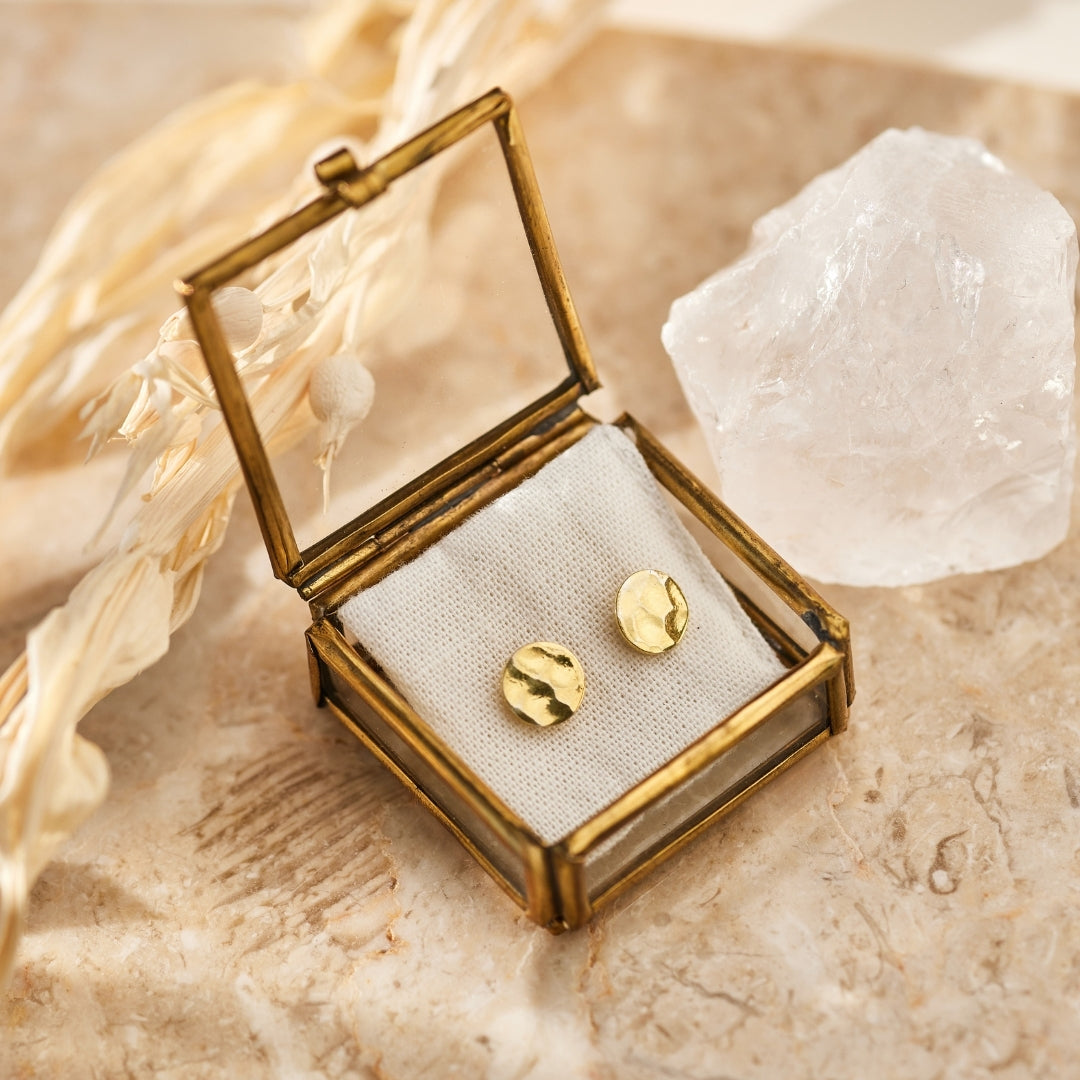 Hammered Ohrstecker Golden