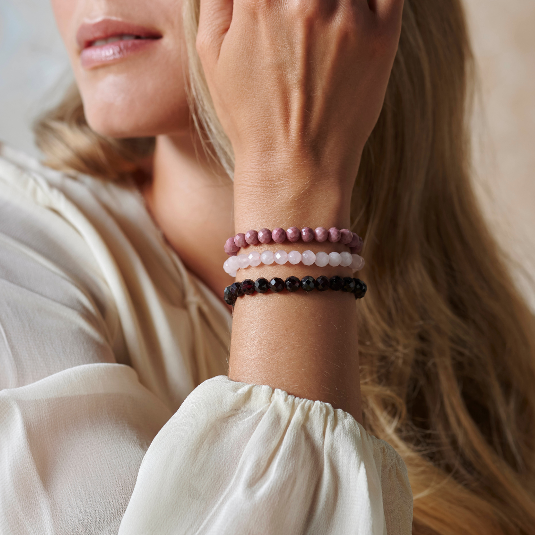HEAL Set Granat, Rhodonit und Rosenquarz