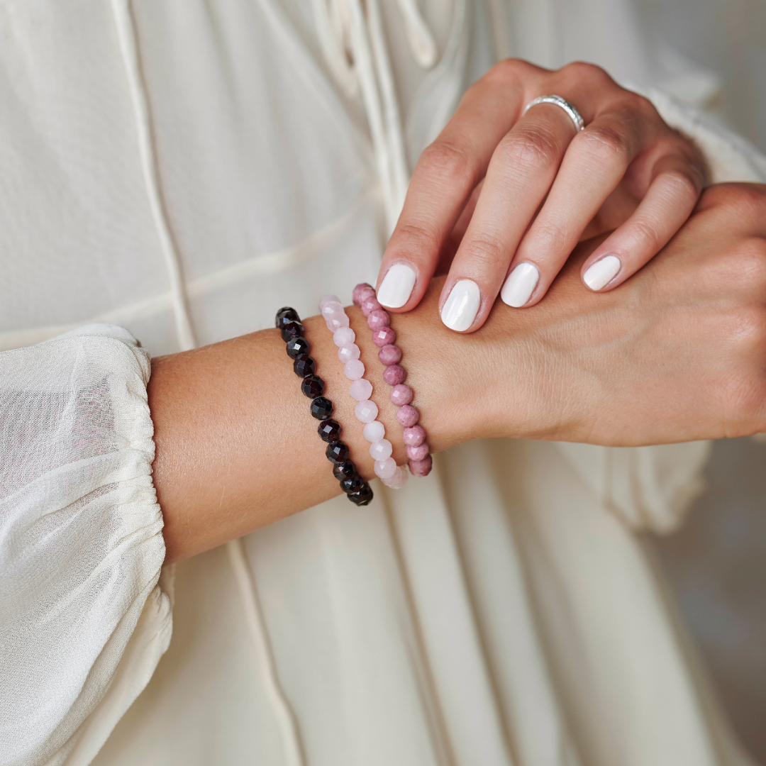 HEAL Set Granat, Rhodonit und Rosenquarz