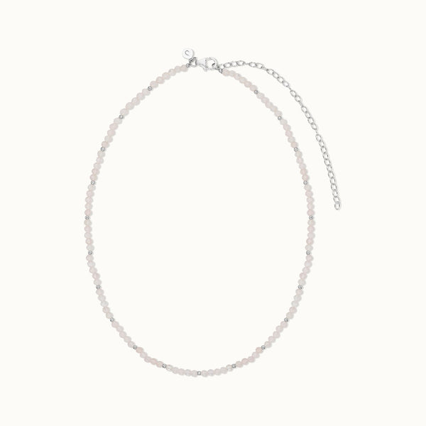 "I am loved" Rosenquarz Kette Silber - Spirit of Liebs