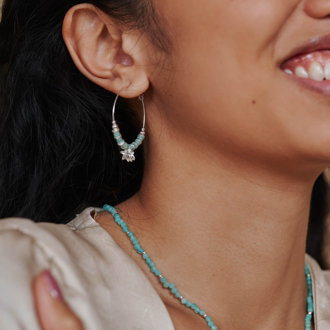 "I can and I will" Amazonit Kette Silber