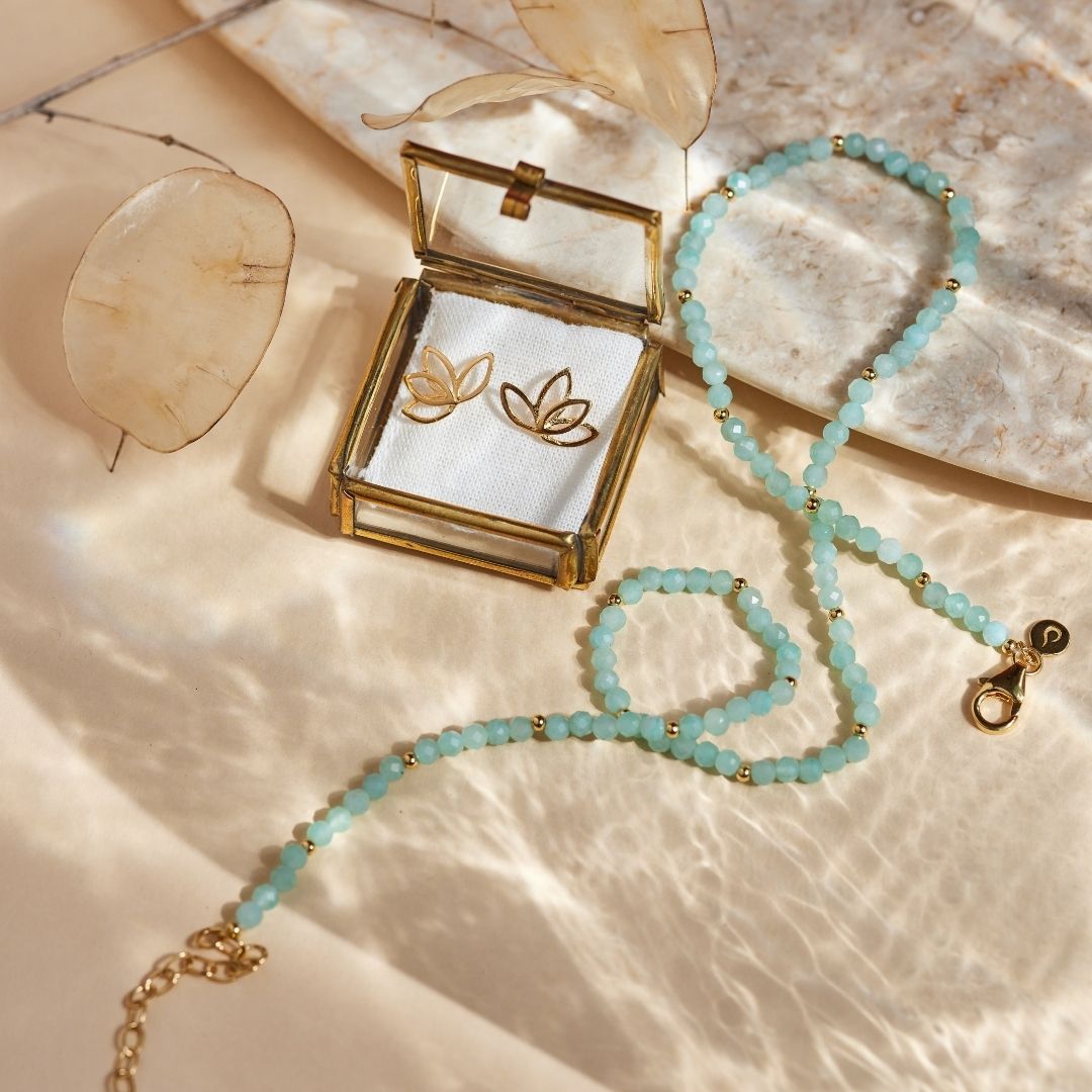 “I can and I will” Amazonit Golden Set