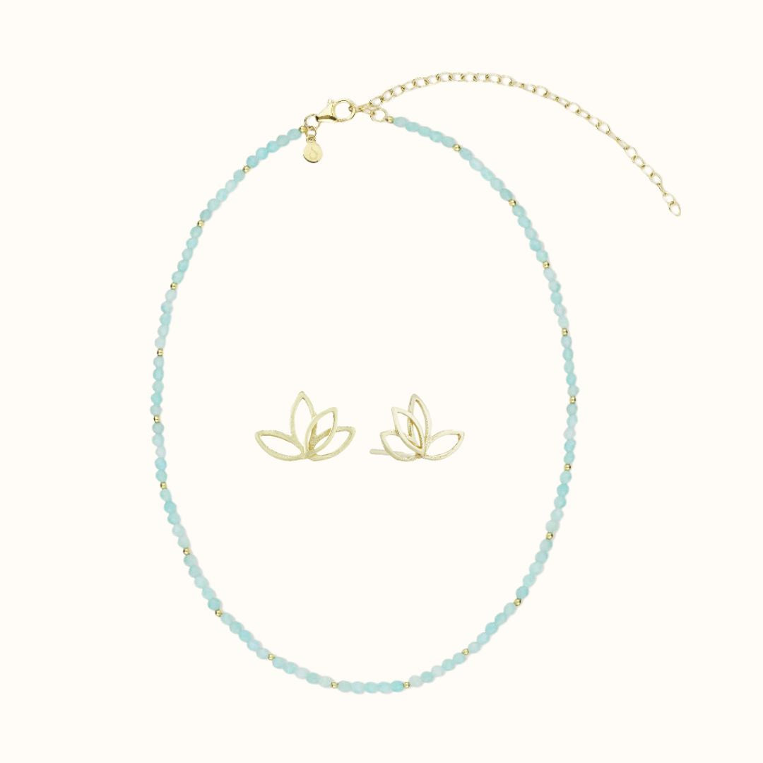 “I can and I will” Amazonit Golden Set