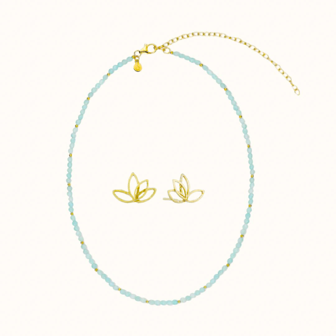 “I can and I will” Amazonit Golden Set