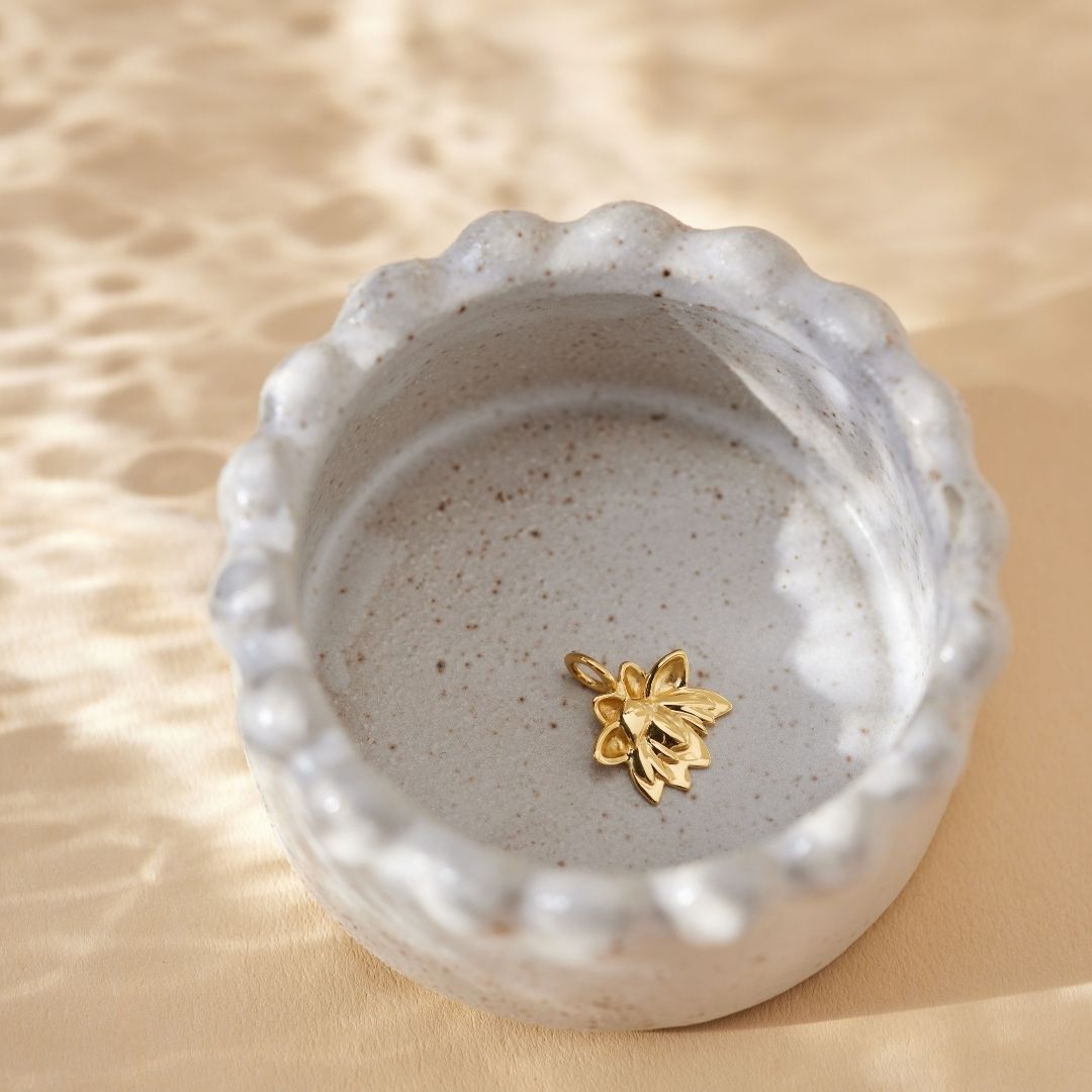 "I can and I will" Lotus Charm Golden