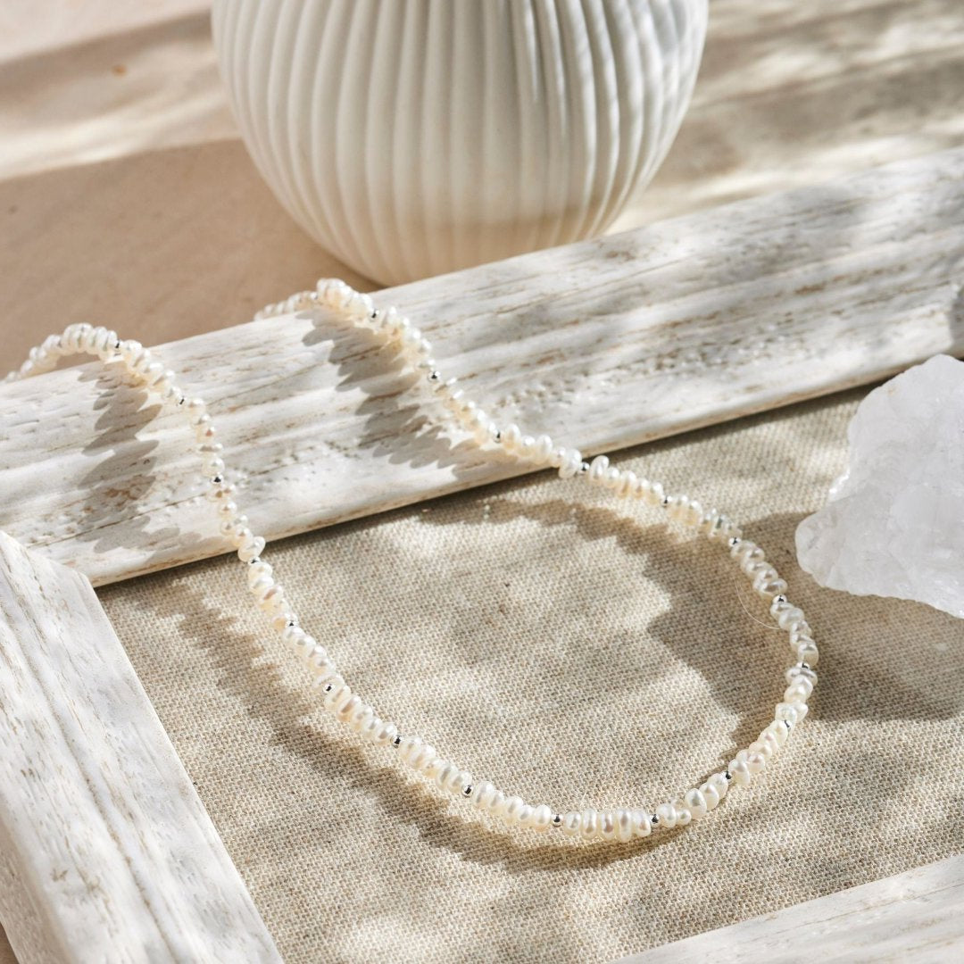 "I feel alive" Perlen Kette Silber