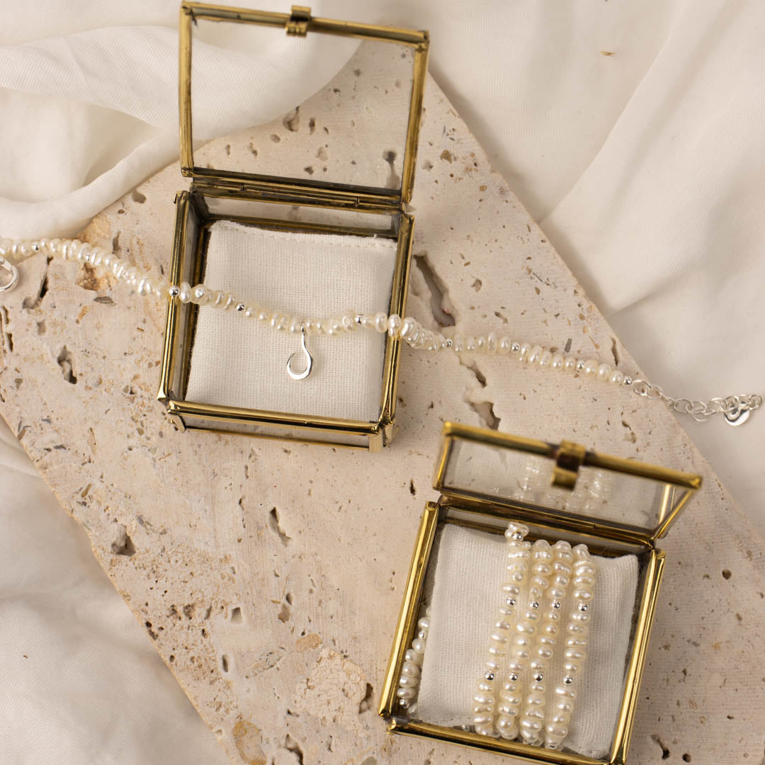 "I feel alive" Perlen Kette Silber