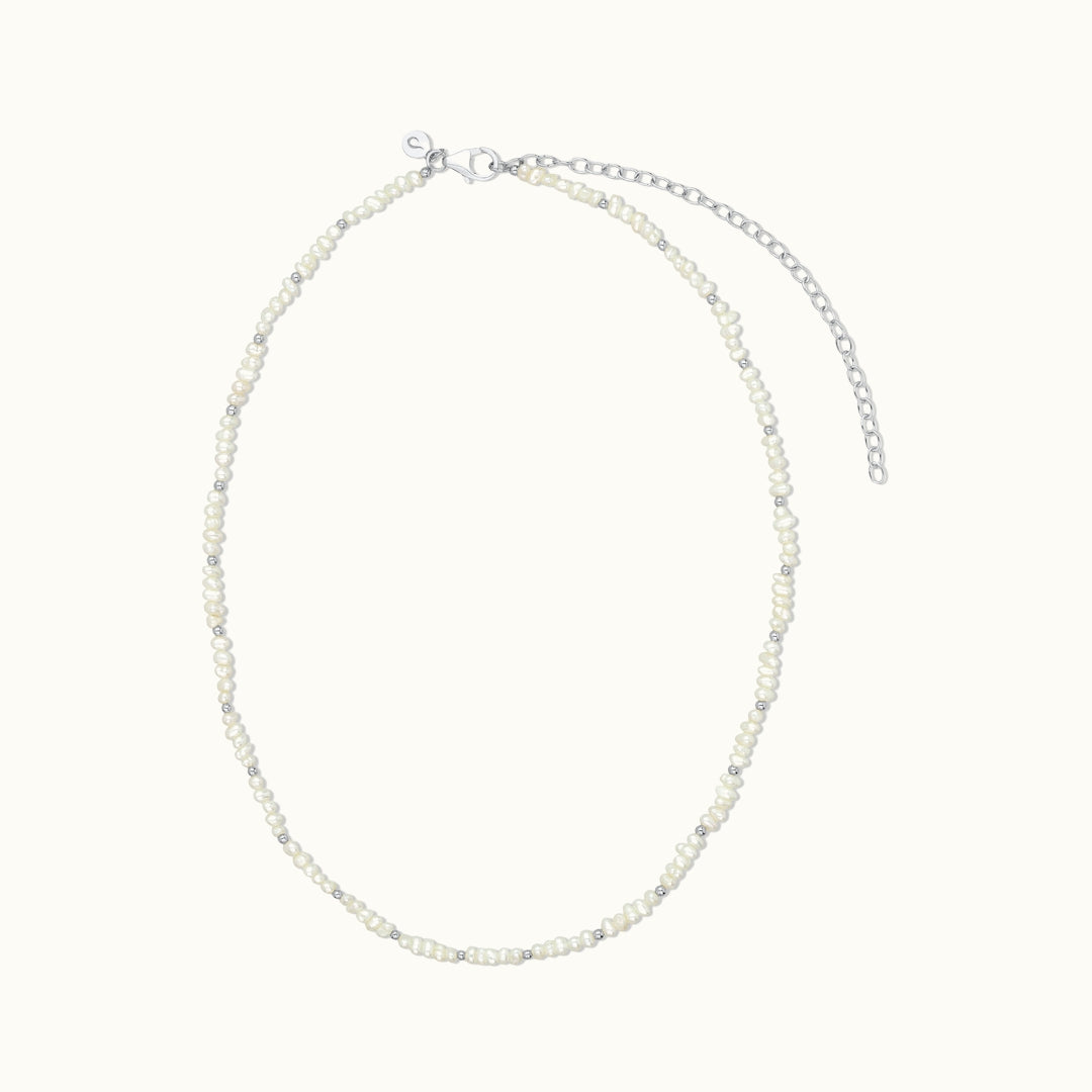 "I feel alive" Perlen Kette Silber