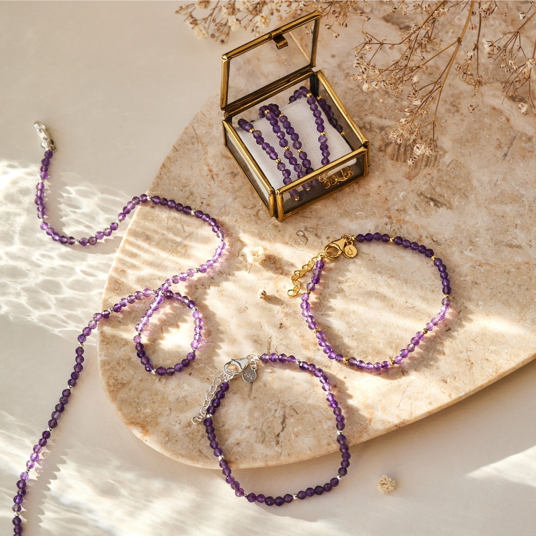 "Own Your Light" Amethyst Armband Silber (Weltfrauentag Limited Edition)