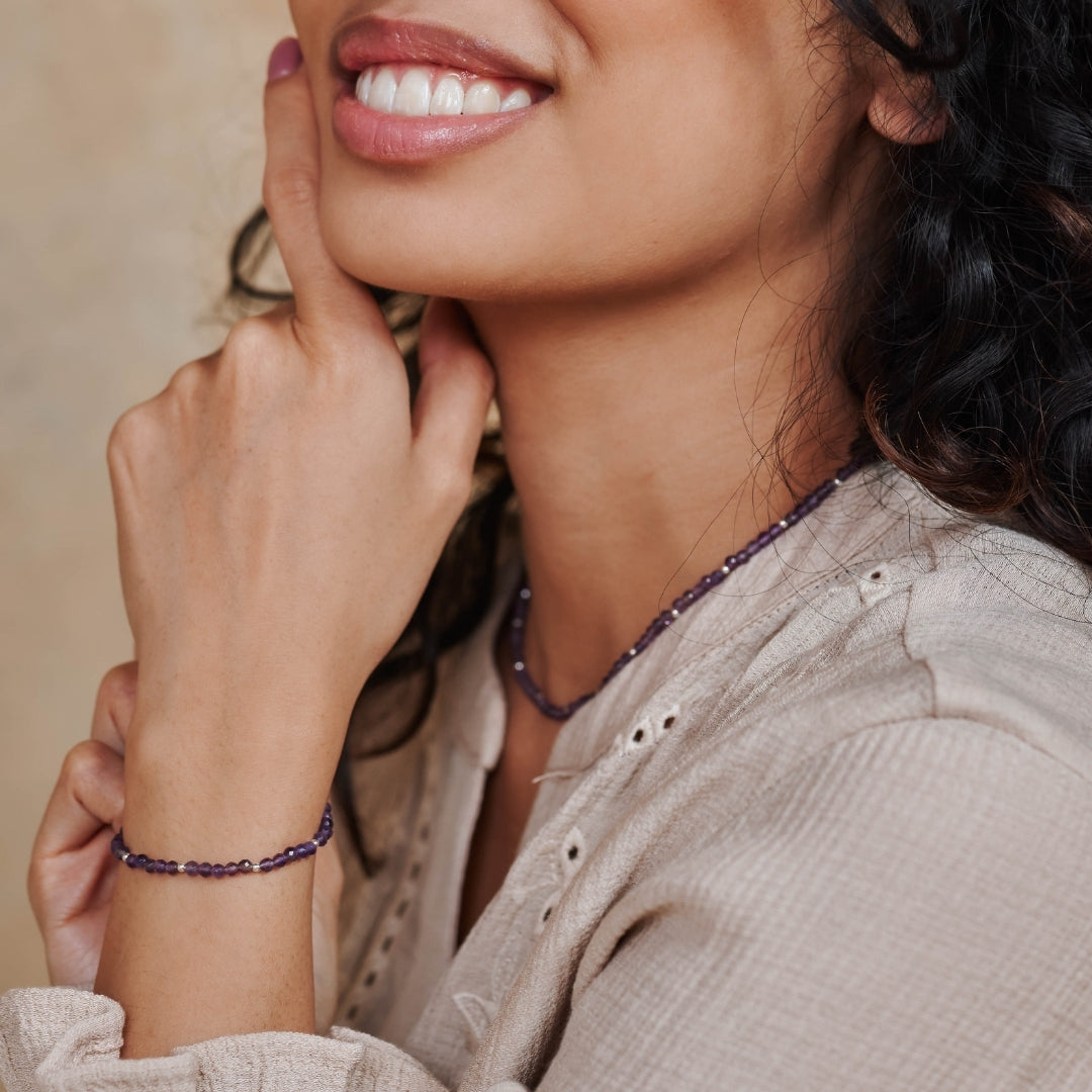 "Own Your Light" Amethyst Armband Silber (Weltfrauentag Limited Edition)