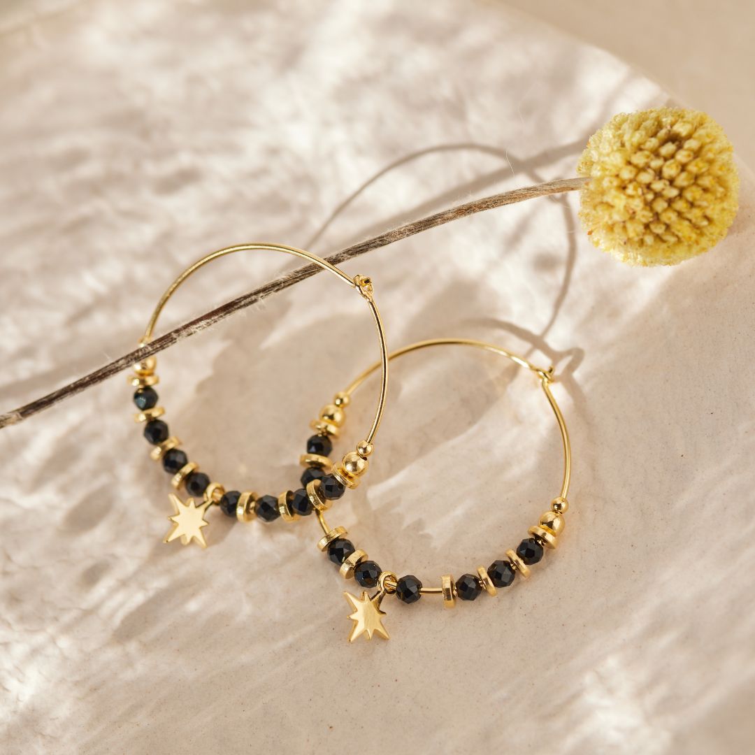 "I feel protected" Onyx Hoops Golden